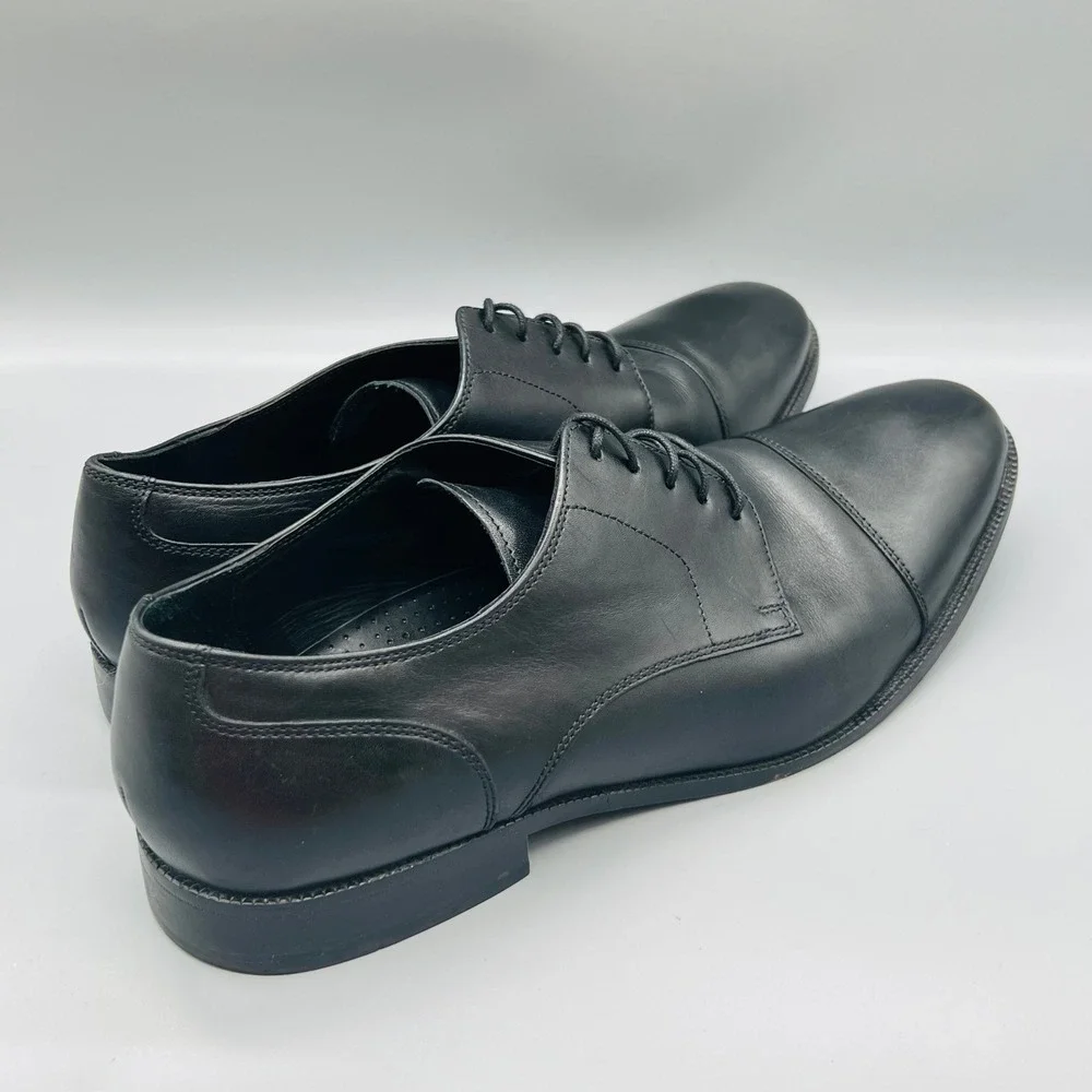 Cole Haan Shoes Mens 14 Black Leather Cap Toe Oxford Lace Up Dress Casual Formal
